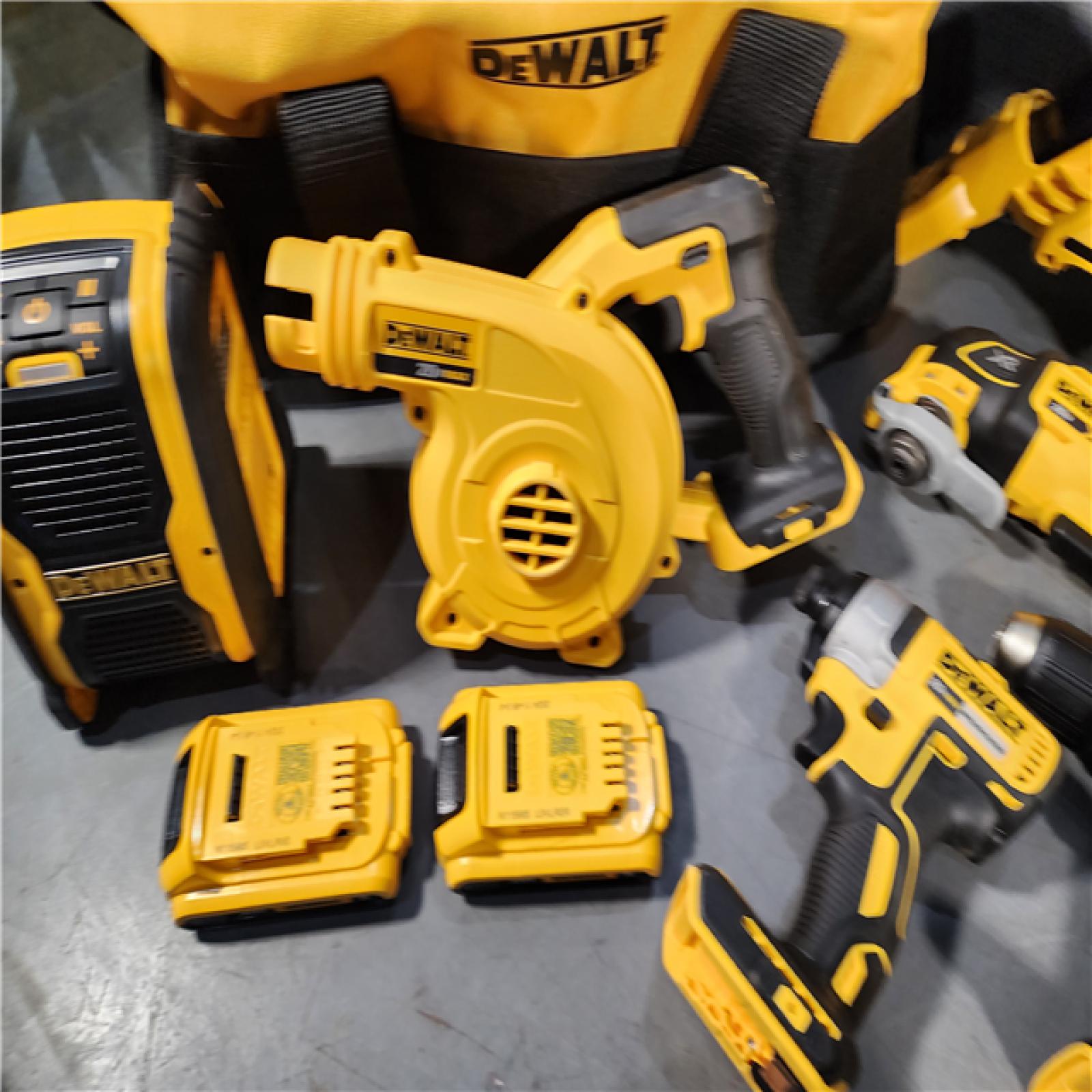 HOUSTON LOCATION - AS-IS DEWALT 20-Volt Max Lithium-Ion 9-Tool Cordless Combo Kit with Two 2.0 Ah Batteries, Charger and 2 Bags