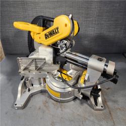 HOUSTON LOCATION - AS-IS DEWALT 15 Amp Corded 12 in. Double Bevel Sliding Compound Miter Saw, Blade Wrench and Material Clamp