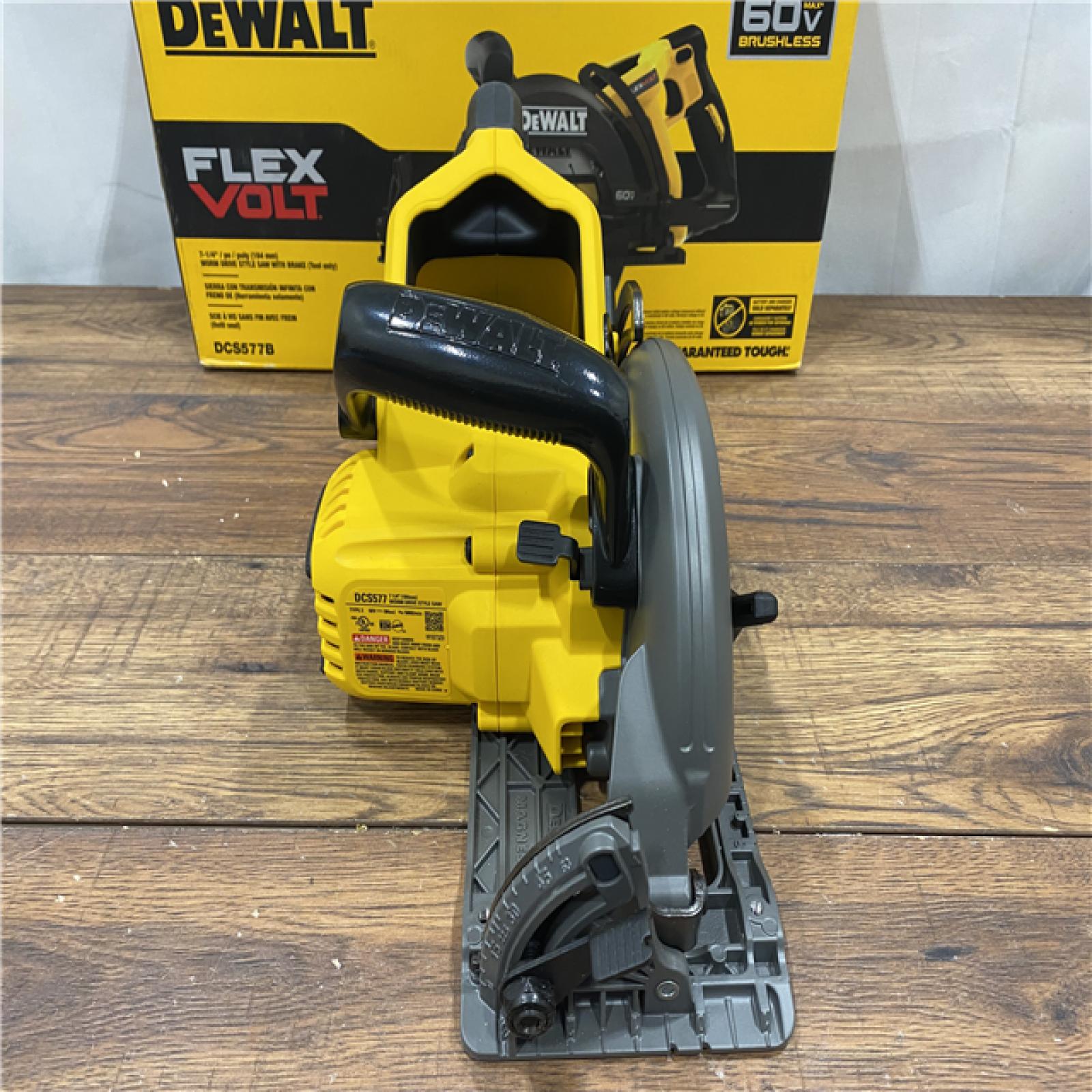 AS IS DEWALT FLEXVOLT 60V MAX Cordless Brushless 7-1/4 in. Wormdrive Style Circular Saw (Tool Only)