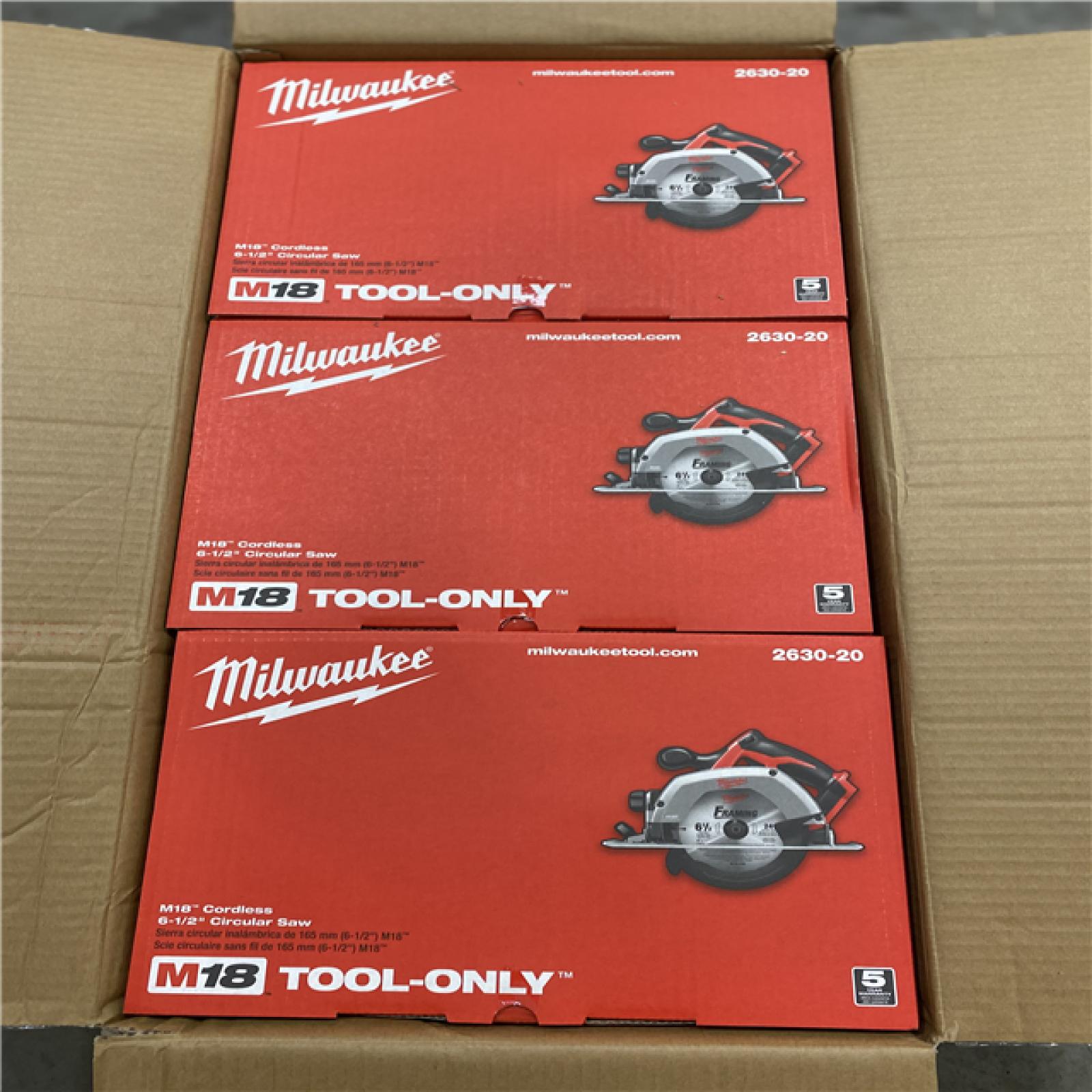 NEW! - Milwaukee M18 18V Lithium-Ion Cordless 6-1/2 in. Circular Saw (Tool-Only) - (3 UNITS)