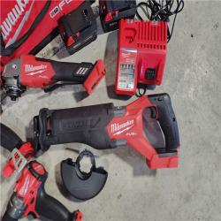 HOUSTON LOCATION - AS-IS (APPEARS LIKE NEW) Milwaukee M18 FUEL 18V Lithium-Ion Brushless Cordless Combo Kit with Two 5.0 Ah Batteries  1 Charger  2 Tool Bags (7-Tool)