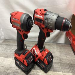 AS-IS MILWAUKEE M18 FUEL 18V Lithium-Ion Brushless Cordless Hammer Drill and Impact Driver Combo Kit (2-Tool) with 2 Batteries