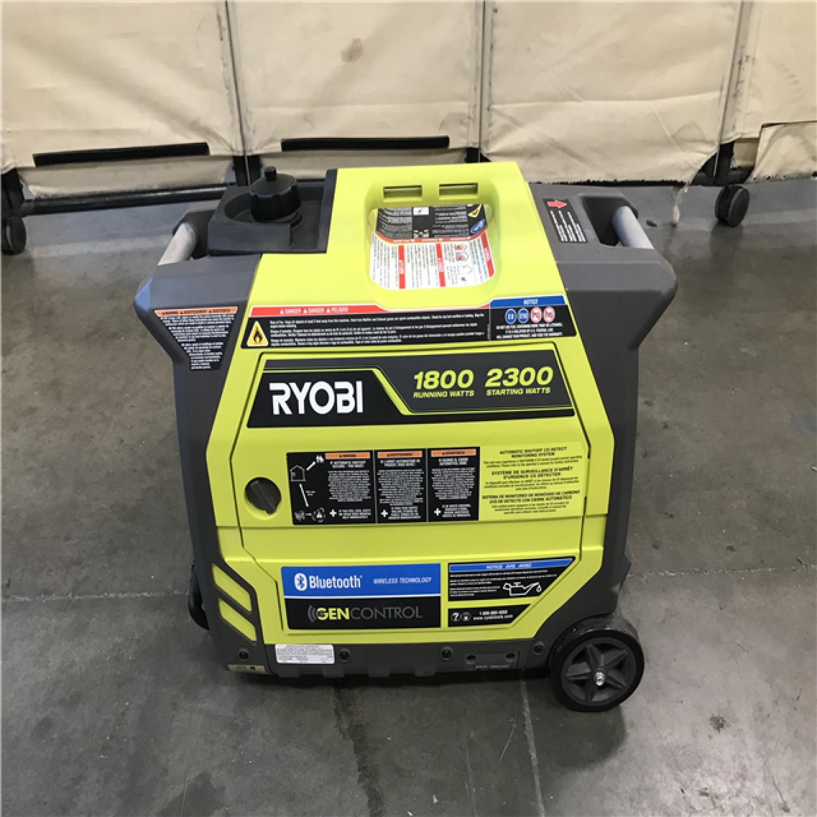 California AS-IS RYOBI 2,300-Watt Recoil Start Bluetooth Super Quiet Gasoline Powered Digital Inverter Generator with CO Shutdown Sensor