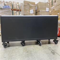 DALLAS LOCATION - Husky Tool Storage Heavy Duty 96 in. W x 24 in. D Matte Black Mobile Workbench Cabinet with Stainless Steel Top