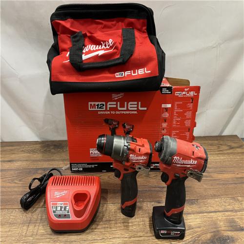 AS IS Milwaukee 3497-22 12V Brushless Hammer Drill and Impact Driver Combo Kit