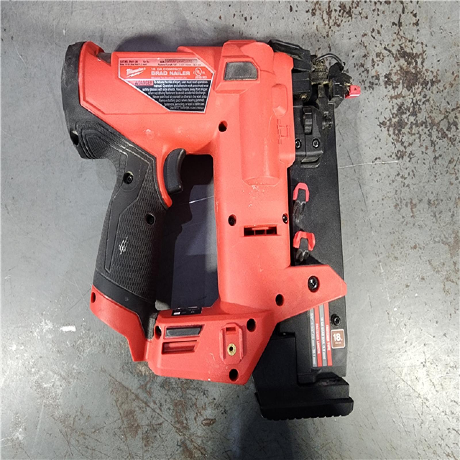 HOUSTON LOCATION - AS-IS M12 FUEL 12-Volt Lithium-Ion Brushless Cordless 18-Guage Compact Brad Nailer (Tool Only)