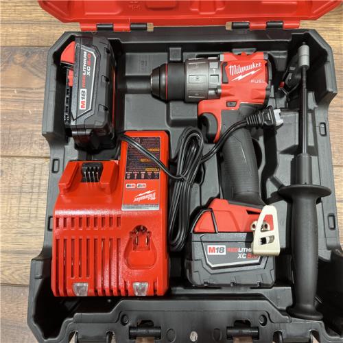 AS IS Milwaukee M18 Fuel 18-Volt Lithium-Ion Brushless Cordless 1/2 in. Hammer Drill Driver Kit with Two 5.0 Ah Batteries, Charger, and Hard Case