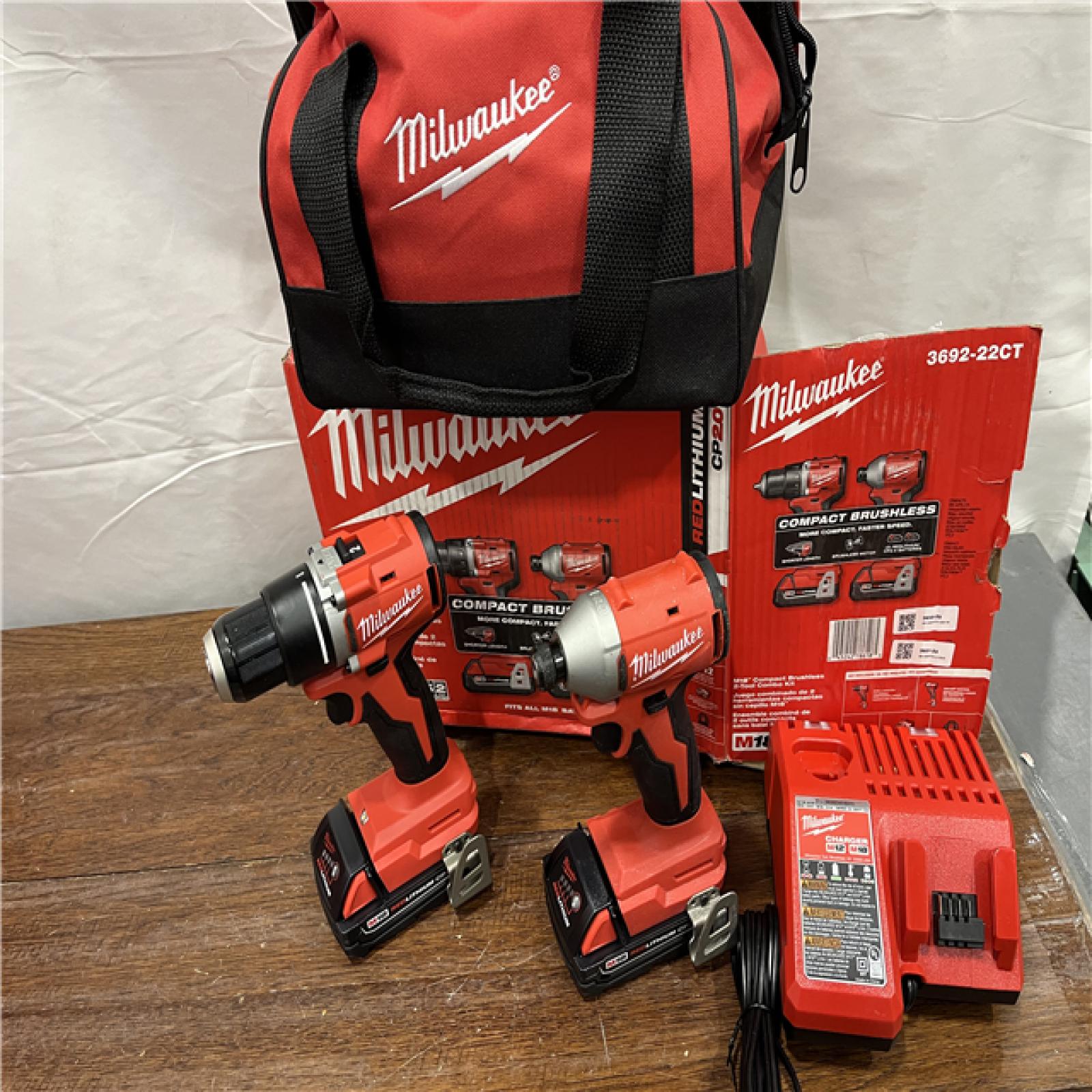 AS-IS Milwaukee M18 Compact Brushless 2-Tool Combo Kit