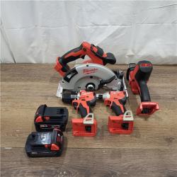 AS-IS M18 18-Volt Lithium-Ion Brushless Cordless Combo Kit (4-Tool) with 2-Batteries, 1-Charger and Tool Bag