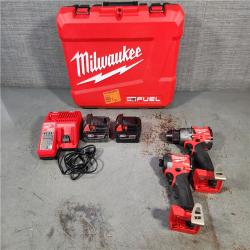 HOUSTON LOCATION - AS-IS (APPEARS LIKE NEW) Milwaukee M18 FUEL 18V Lithium-Ion Brushless Cordless Hammer Drill and Impact Driver Combo Kit (2-Tool) with 2 Batteries