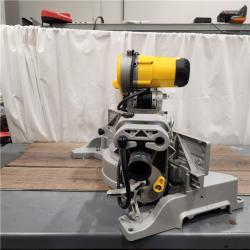 AS IS DEWALT 15 Amp Corded 12 in. Double Bevel Sliding Compound Miter Saw with XPS Technology, Blade Wrench and Material Clamp