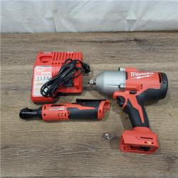 AS-IS M12/M18 12/18V Lithium-Ion Cordless 3/8 in. Ratchet and 1/2 in. High Torque Impact Wrench with Friction Ring Combo Kit