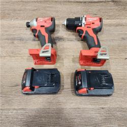 AS-IS M18 18V Lithium-Ion Brushless Cordless Compact Drill/Impact Combo Kit (2-Tool) W/(2) 2.0 Ah Batteries, Charger & Bag