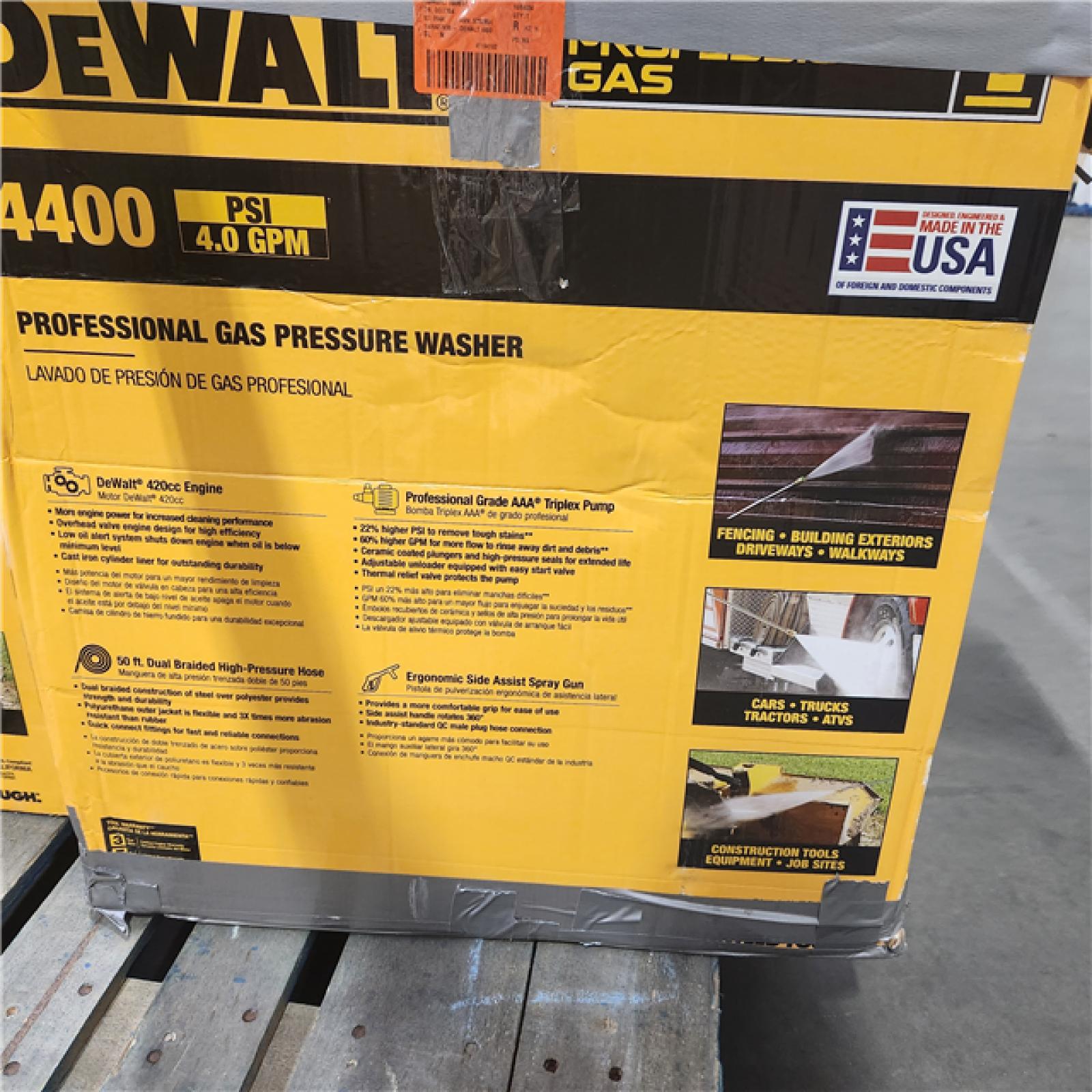 Dallas Location - As-Is DXPW61377 Dewalt 4400 PSI Pressure Washer-Appears Like New Condition