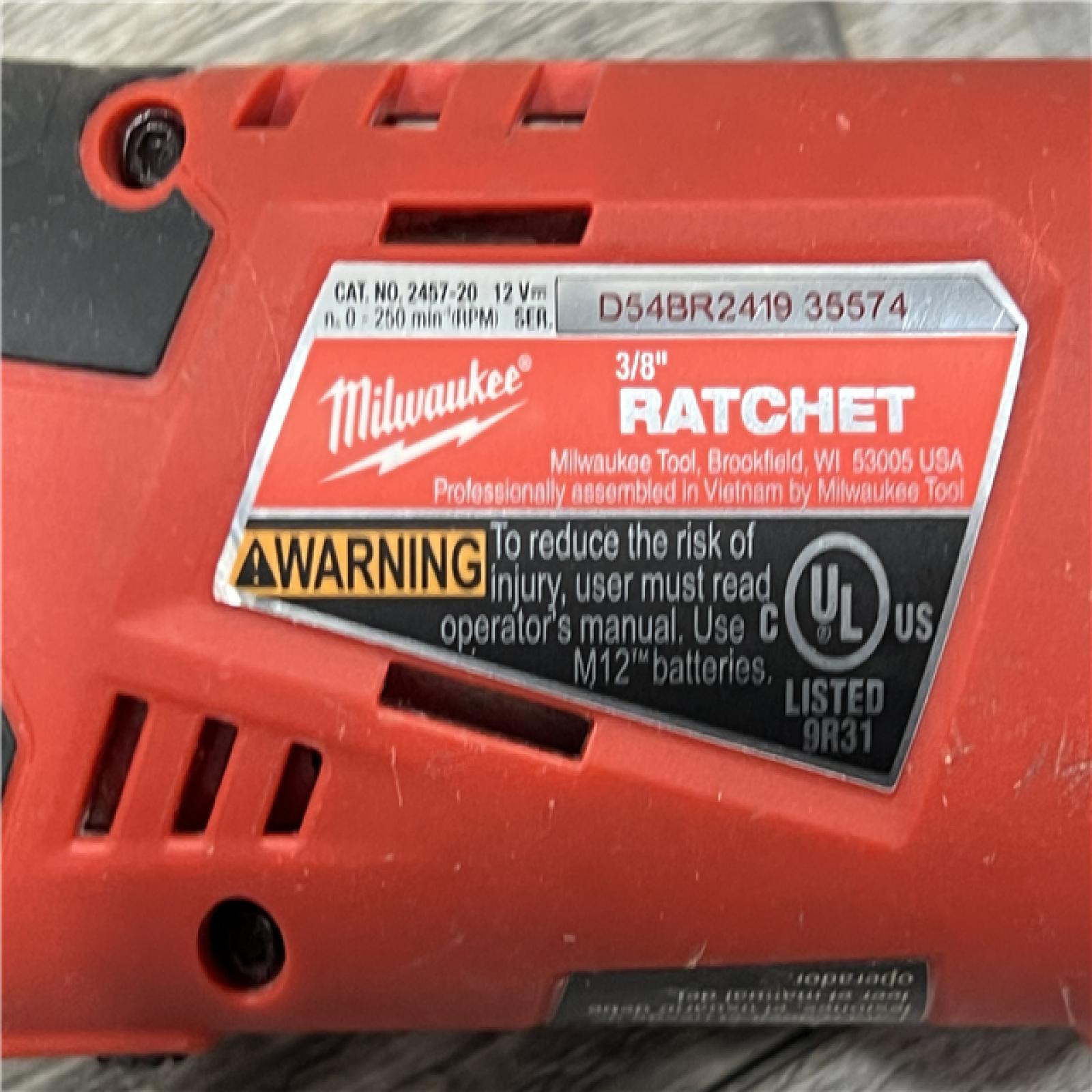 AS-IS MILWAUKEE 2457-20 .38 in. M12 Cordless Ratchet Only