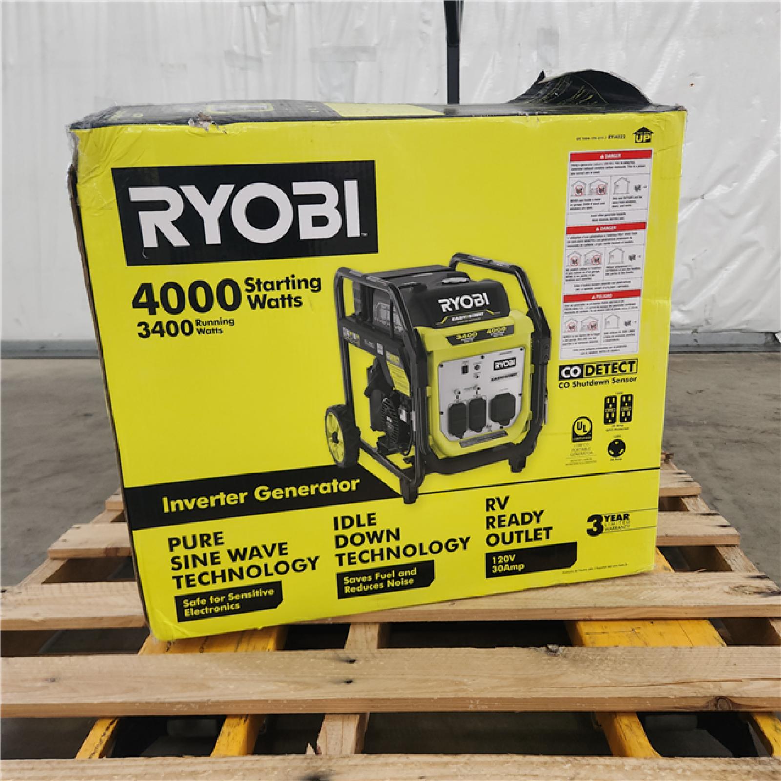 Houston Location - AS-IS Ryobi 4000-Watt Gasoline Powered Portable Generator