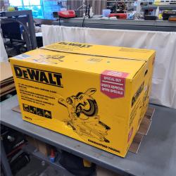 AS-IS DEWALT 15 Amp Corded 12 in. Double Bevel Sliding Compound Miter Saw, Blade Wrench and Material Clamp