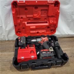 AS-IS Milwaukee 2904-22 Hammer Drill Driver Kit with Batteries  Charger & Tool Case  Red