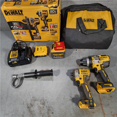 HOUSTON LOCATION - AS-IS DEWALT 20V MAX Cordless Brushless Hammer Drill/Driver 2 Tool Combo Kit with FLEXVOLT ADVANTAGE