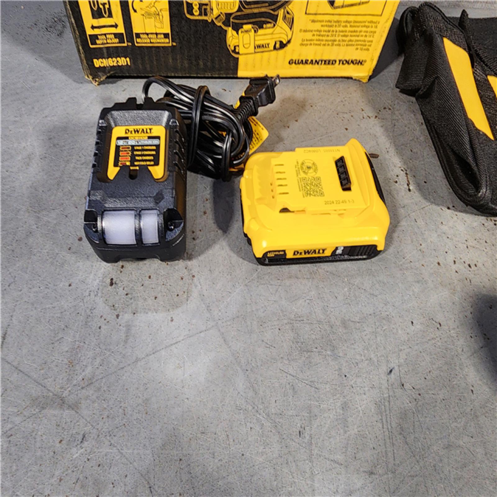 HOUSTON LOCATION - AS-IS DEWALT ATOMIC 20V MAX Lithium Ion Cordless 23 Gauge Pin Nailer Kit with 2.0Ah Battery and Charger