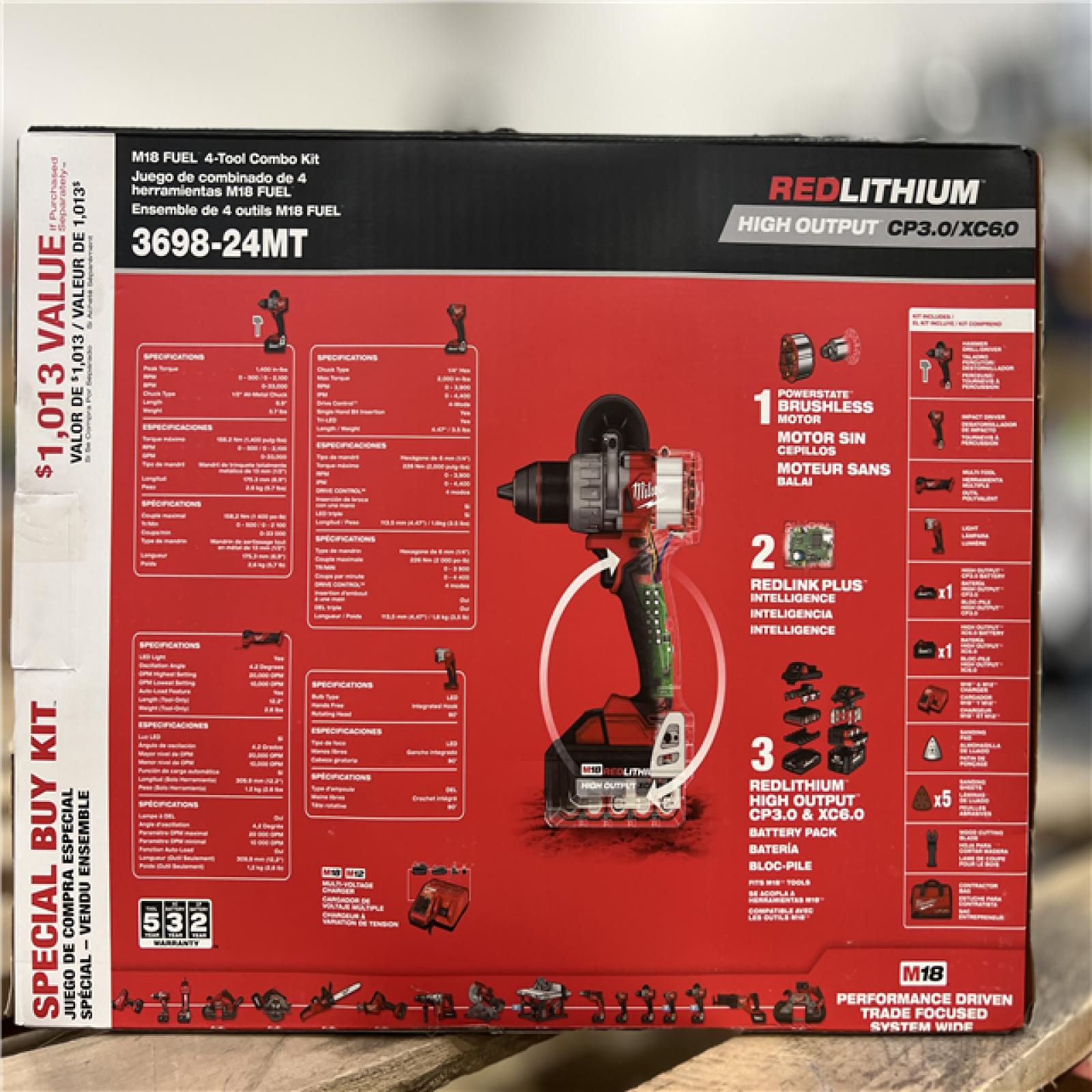 NEW! - MILWAUKEE M18 FUEL 4 TOOL COMBO KIT