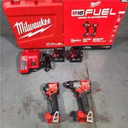 HOUSTON LOCATION - AS-IS Milwaukee M18 FUEL 18V Lithium-Ion Brushless Cordless Hammer Drill and Impact Driver Combo Kit (2-Tool) with 2 Batteries