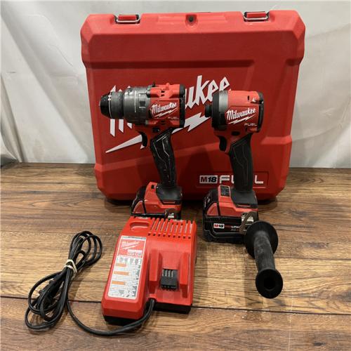 AS IS Milwaukee M18 FUEL 18V Lithium-Ion Brushless Cordless Hammer Drill and Impact Driver Combo Kit (2-Tool) with 2 Batteries