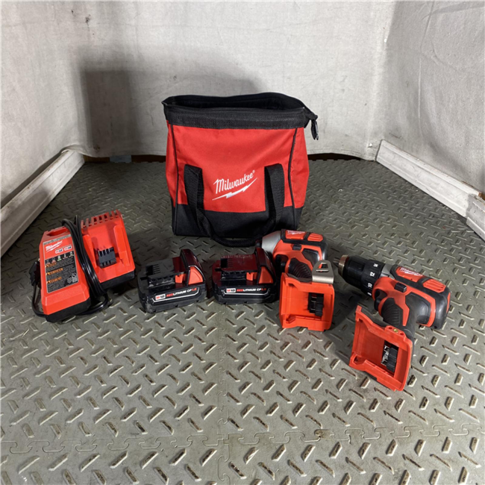 HOUSTON LOCATION -AS-IS Milwaukee M18 18V Cordless Brushed 2 Tool Drill/Driver and Impact Driver Kit