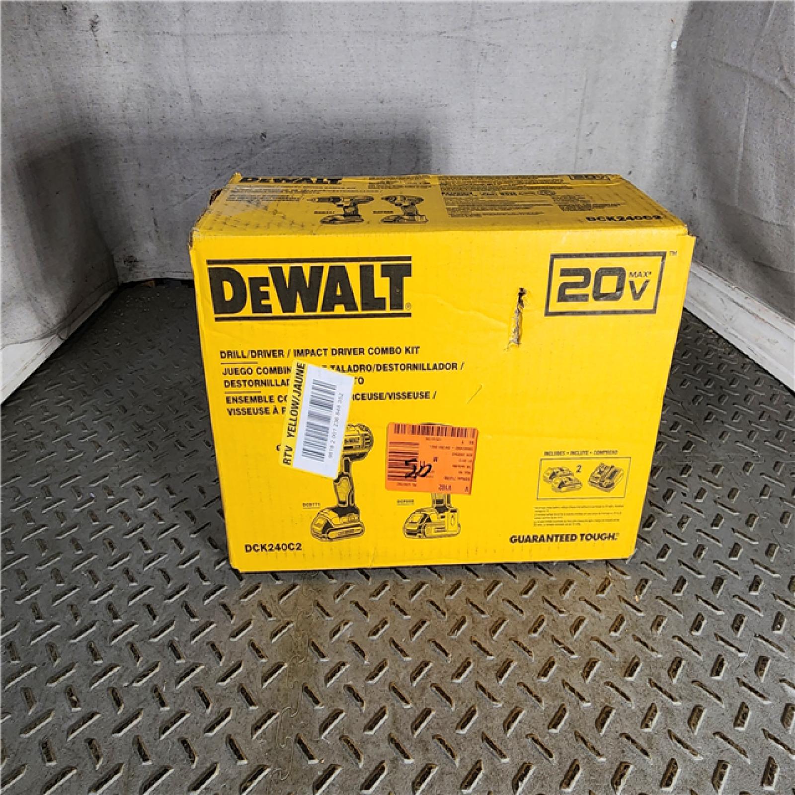 HOUSTON LOCATION - AS-IS (APPEARS LIKE NEW) DEWALT 20V MAX Cordless Drill Driver/Impact Driver Combo Kit 1.3 Ah Lithium Ion