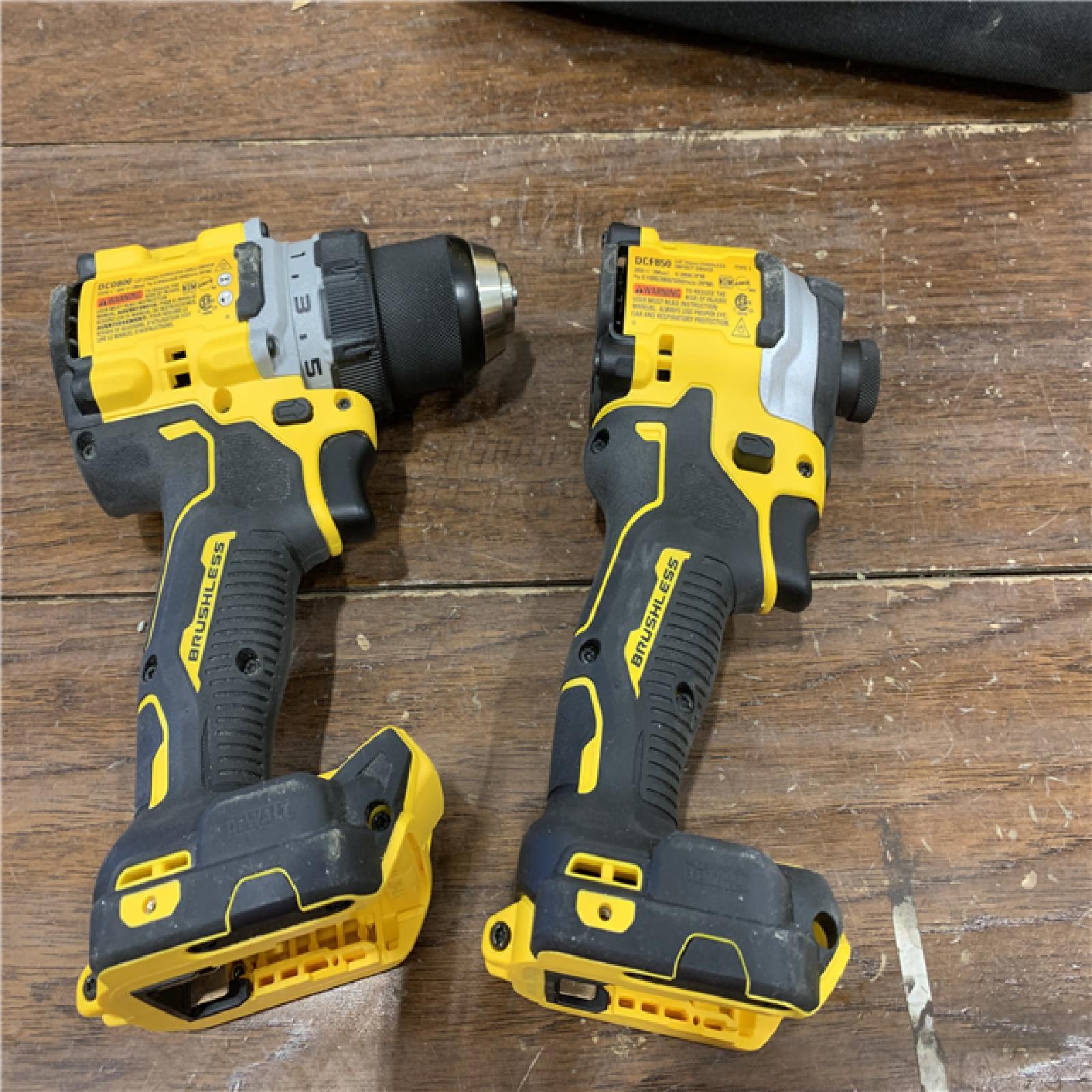 AS-ISDEWALT 20V MAX XR Cordless Drill/Driver, ATOMIC Impact Driver 2 Tool Combo Kit, (2) 2.0Ah Batteries, Charger, and Bag