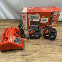 AS IS Milwaukee M18 18-Volt Lithium-Ion XC Starter Kit with Two 5.0Ah Batteries / Charger (48-59-1852B)