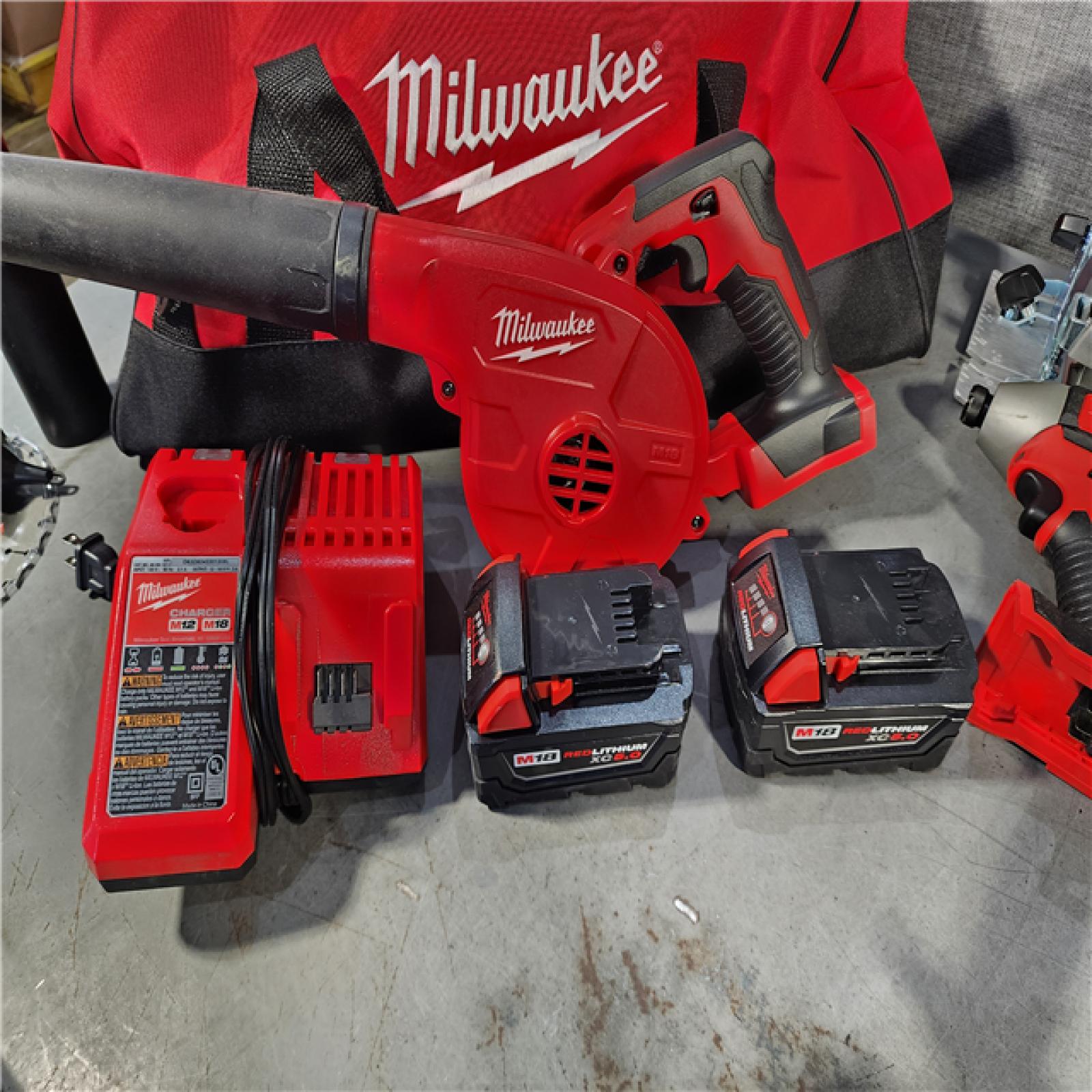 HOUSTON LOCATION - AS-IS M18 18-Volt Lithium-Ion Cordless Combo Kit (9-Tool) with (2) Batteries, Charger, and Tool Bag