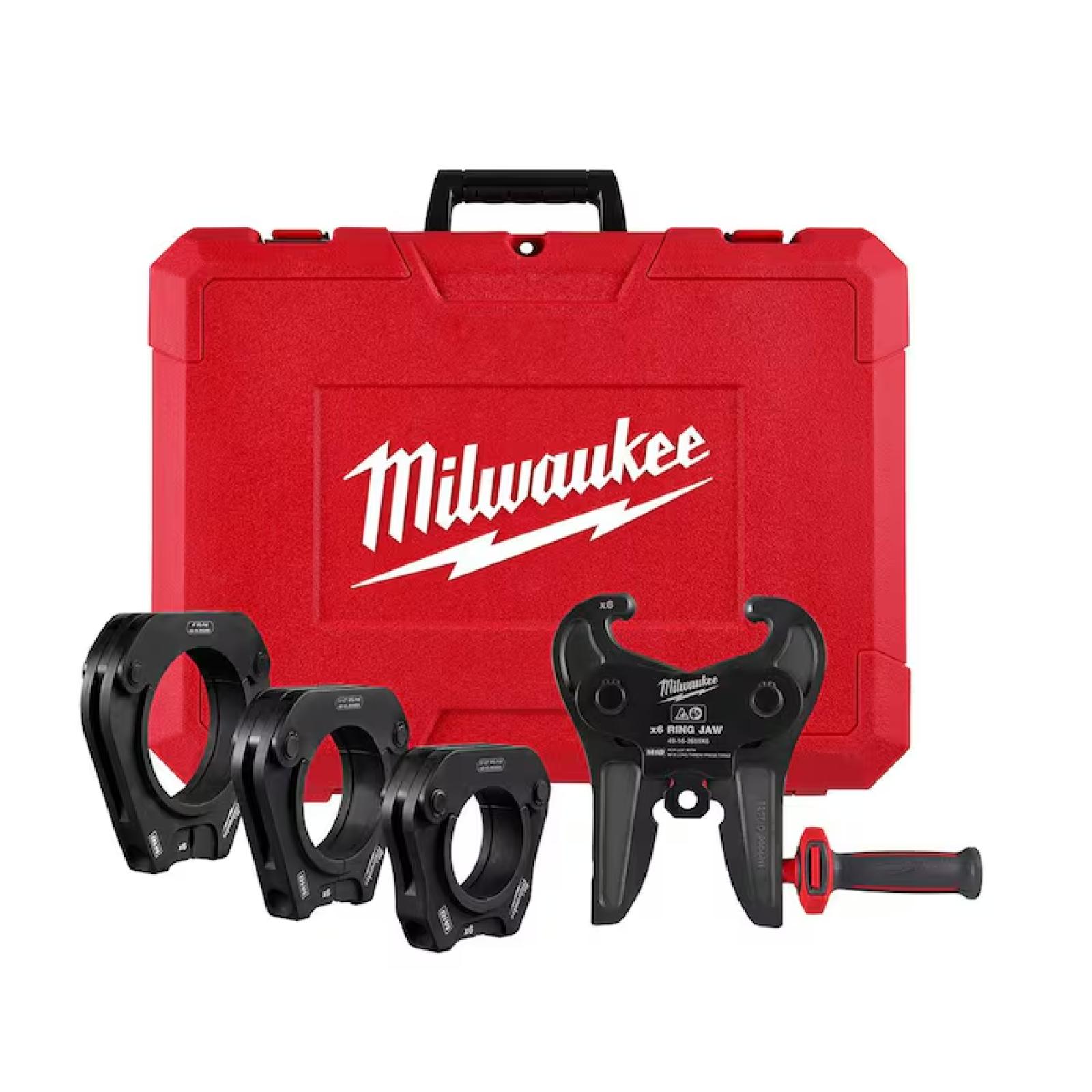 NEW! - Milwaukee 2-1/2 in. - 4 in. IPS-P Pivoting Press Ring Kit for M18 FORCE LOGIC Long Throw Press Tool