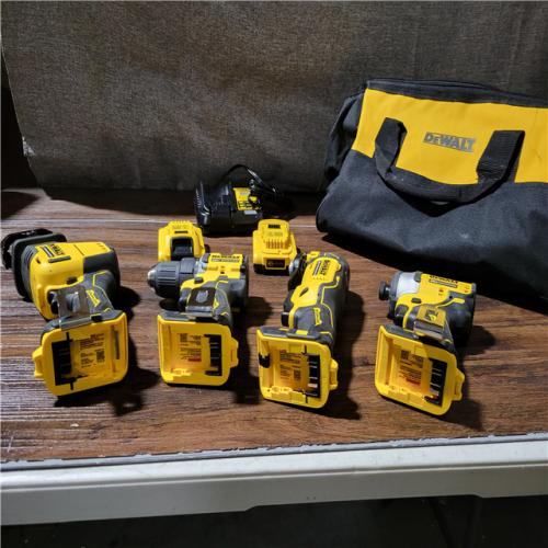 California As-Is Dewalt Brushless 4-Tool Combo Kit (Battery,Charger, and Tool Bag Included)