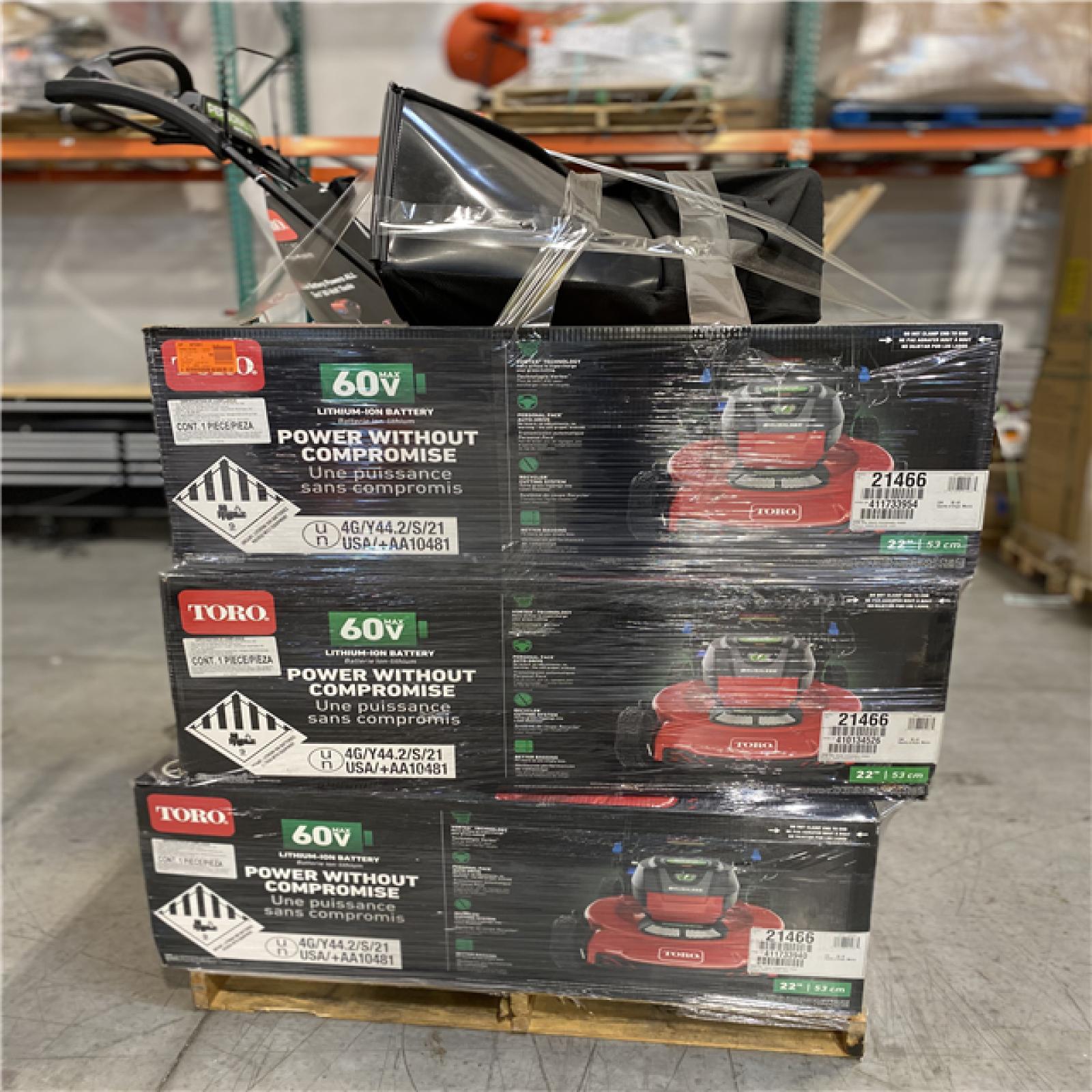 DALLAS LOCATION - NEW! TORO 60V Max* 22 in. Lawn Mower PALLET - (6 UNITS)