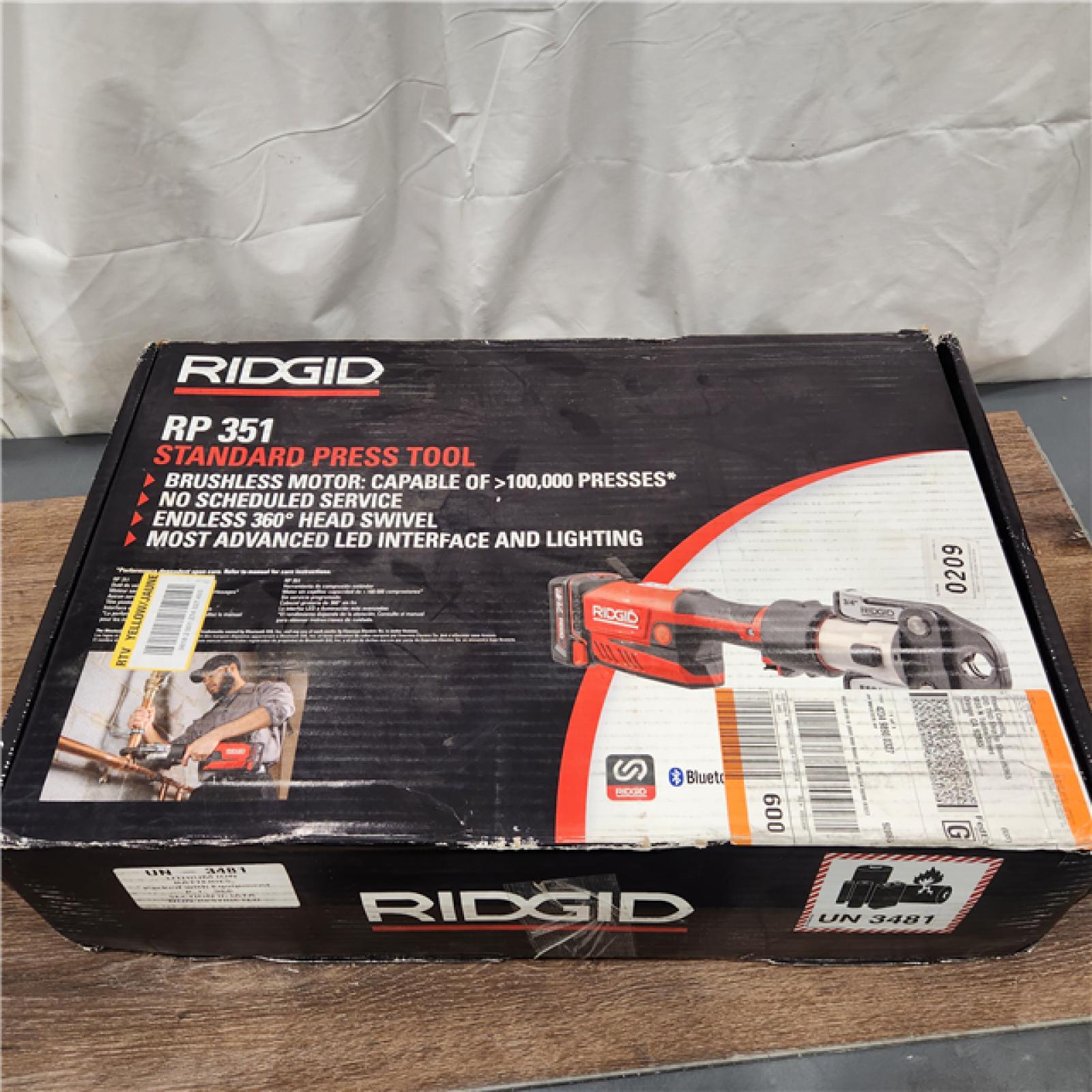 New AS-IS RIDGID RP 351 Battery Kit W/ProPress Jaws, 1/2 to 2, 18V Li-Ion