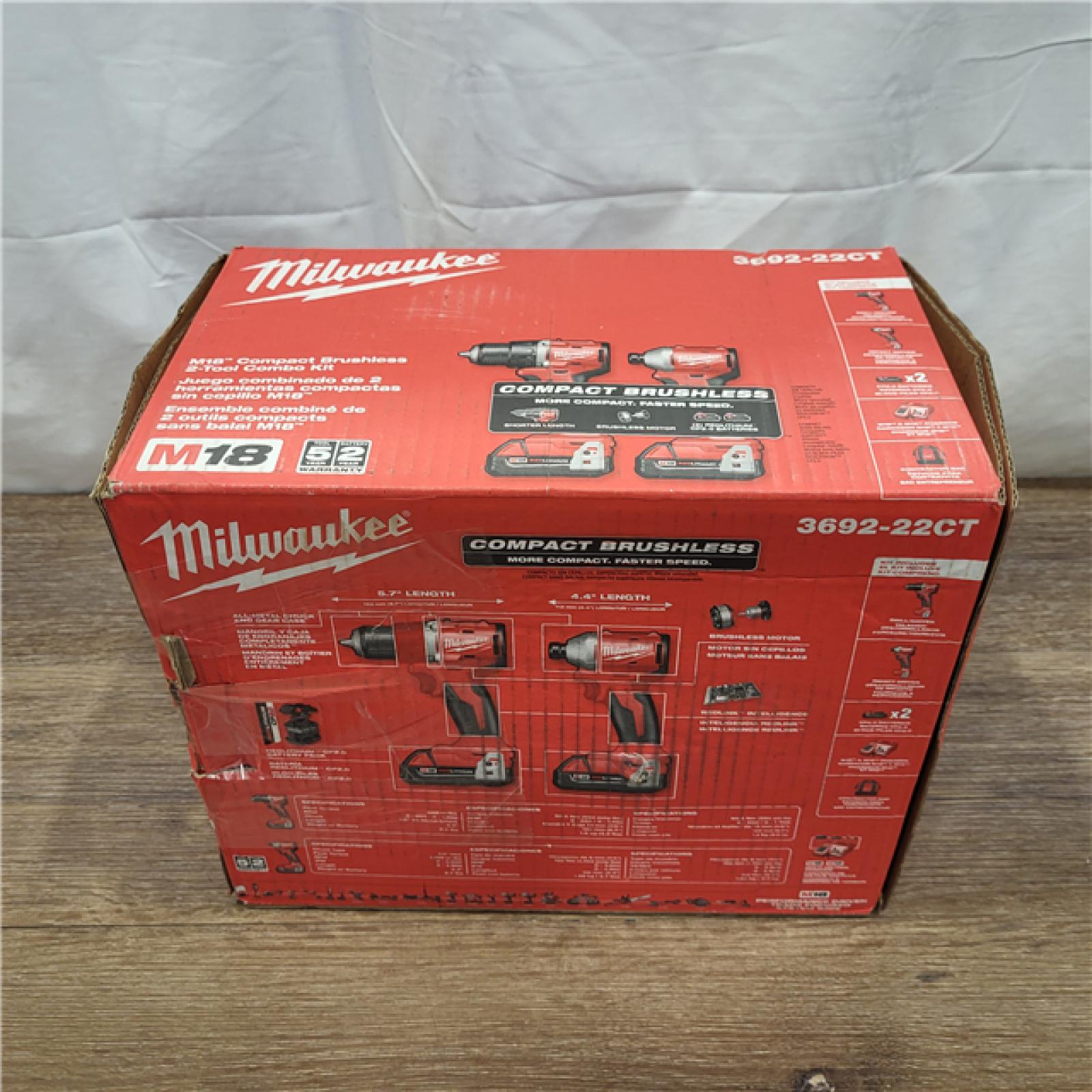 AS-IS Milwaukee M18 Compact Brushless 2-Tool Combo Kit