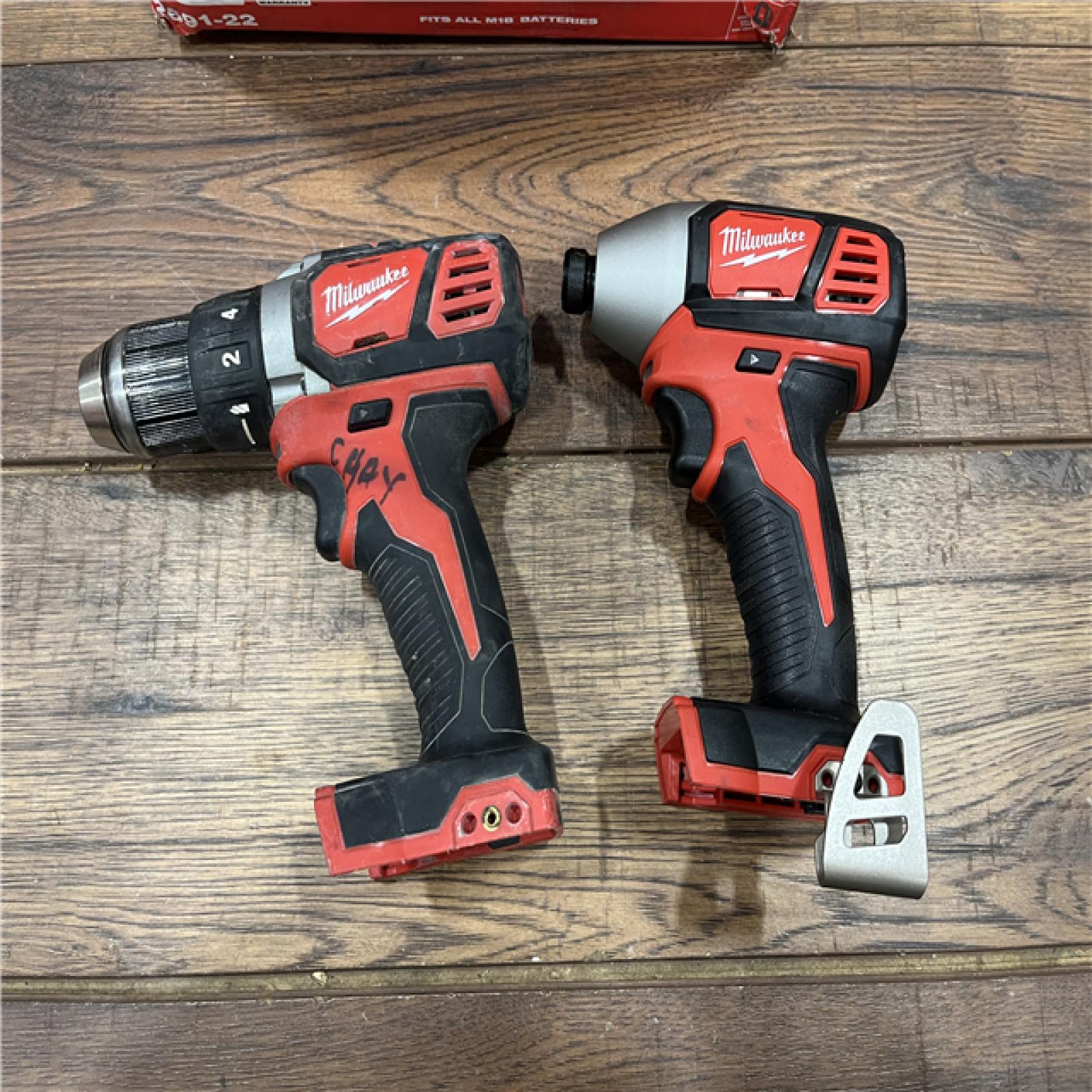 AS-IS Milwaukee M18 18V Cordless Brushed 2 Tool Drill/Driver and Impact Driver Kit