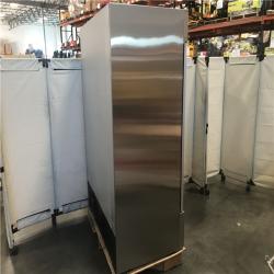 California AS-IS RIF-2D-GD Commercial Stainless-Steel Upright Freezer with Reach-in Self-Close Glass Doors 6 Storage Shelves Heavy-Duty Caster Wheels Frost-Free (DENTED)