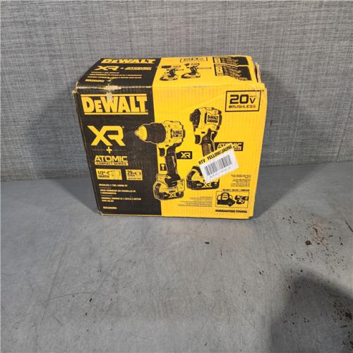 HOUSTON LOCATION - AS-IS DEWALT 20V MAX XR Hammer Drill and ATOMIC Impact Driver 2 Tool Cordless Combo Kit with (2) 4.0Ah Batteries, Charger, and Bag