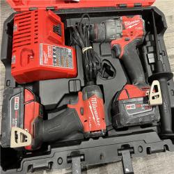 AS-IS Milwaukee M18 FUEL 18V Lithium-Ion Brushless Cordless Hammer Drill and Impact Driver Combo Kit (2-Tool) with 2 Batteries