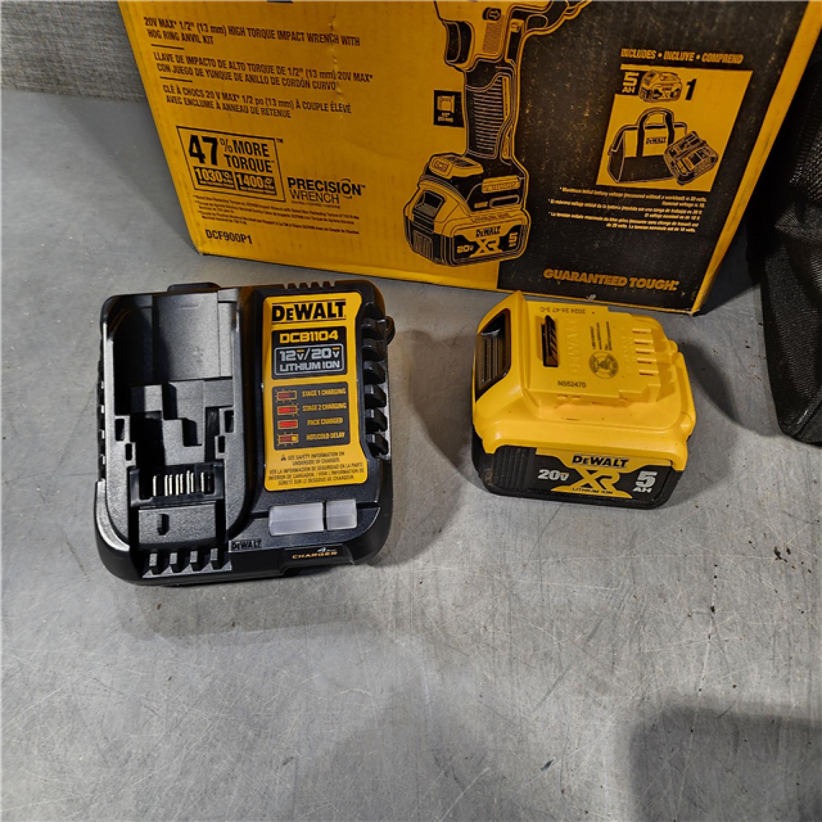 HOUSTON LOCATION - AS-IS DEWALT 20V MAX* XR 1/2  High Torque Impact Wrench with Hog Ring Anvil