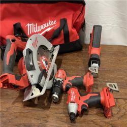 AS-ISMilwaukee M18 18-Volt Lithium-Ion Brushless Cordless Combo Kit (4-Tool) with 2-Batteries, 1-Charger and Tool Bag