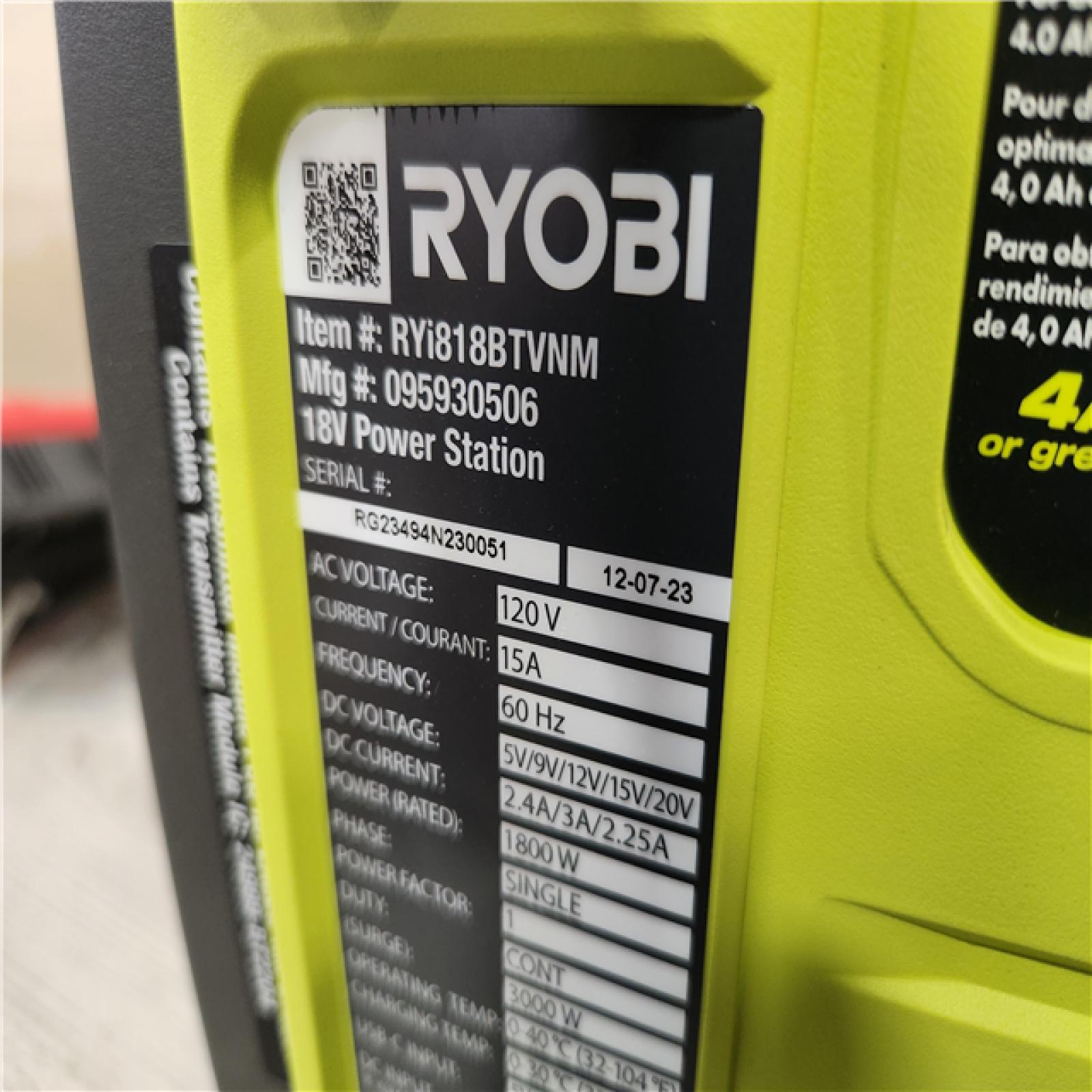 Phoenix Location RYOBI ONE+ 1800-Watt Power Station Battery Inverter Push Button Battery Generator/8-Port Charger with (4) Batteries