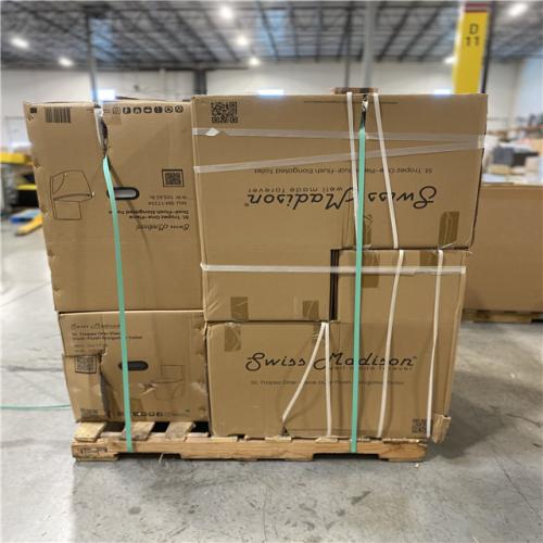 DALLAS LOCATION - Swiss Madison St. Tropez 1-Piece 1.1/1.6 GPF Dual Flush Elongated Toilet in Glossy White PALLET -(6 UNITS)