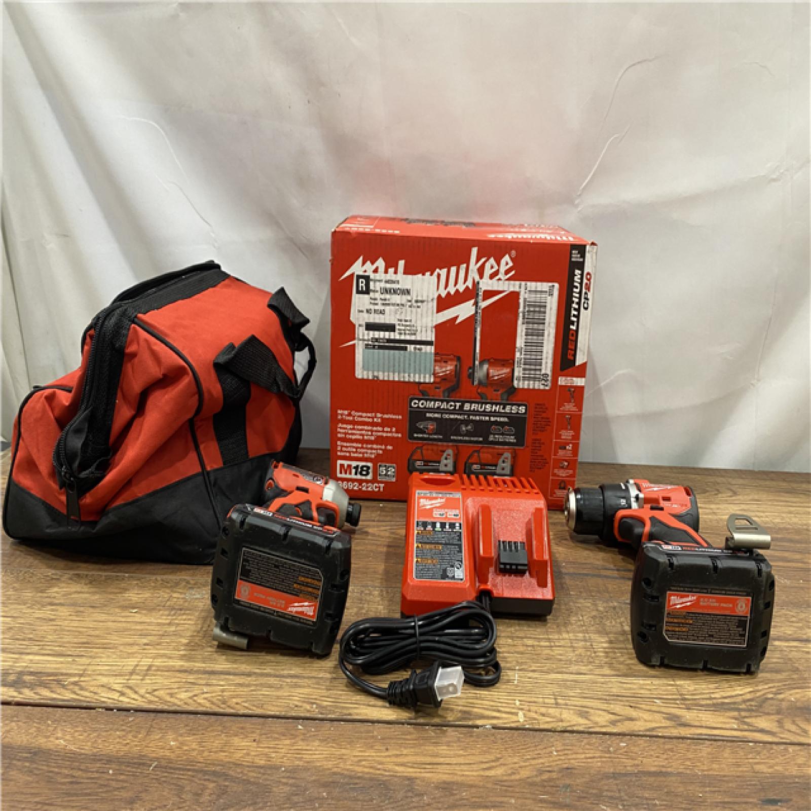 AS IS Milwaukee M18 Compact Brushless 2-Tool Combo Kit