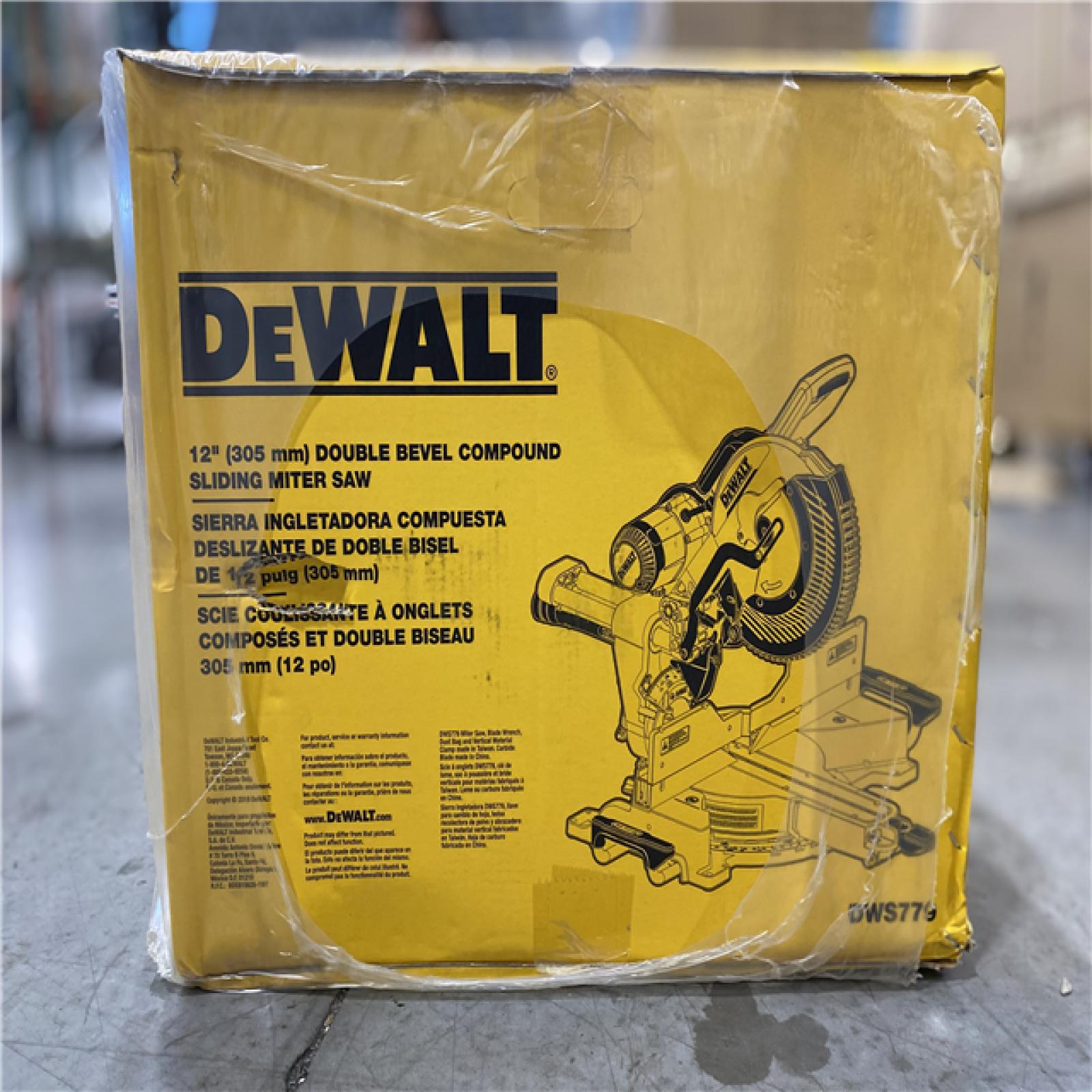 DALLAS LOCATION - DEWALT 15 Amp Corded 12 in. Double Bevel Sliding Compound Miter Saw, Blade Wrench and Material Clamp