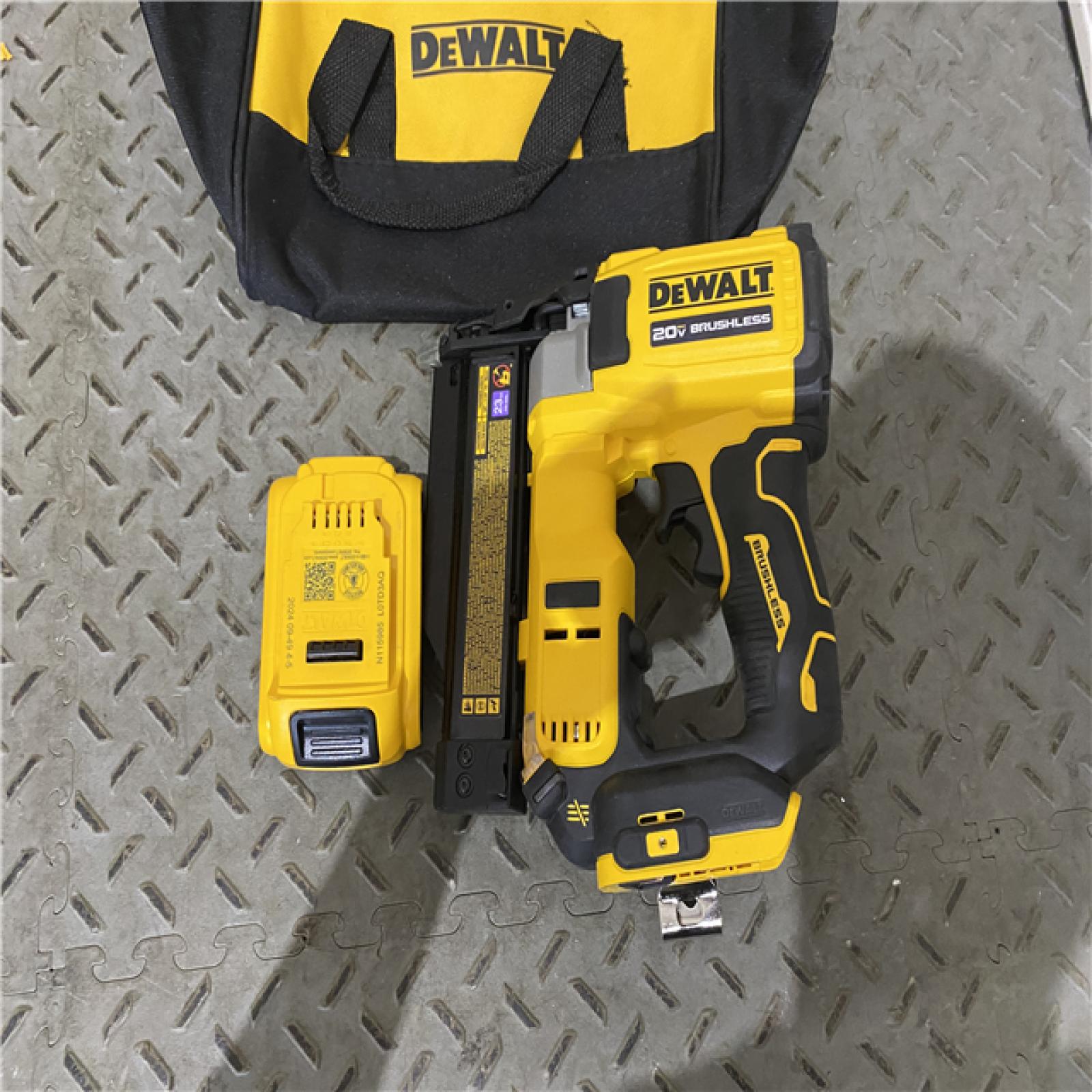 Houston location AS-IS DEWALT ATOMIC 20V MAX Lithium Ion Cordless 23 Gauge Pin Nailer Kit with 2.0Ah Battery NO CHARGER