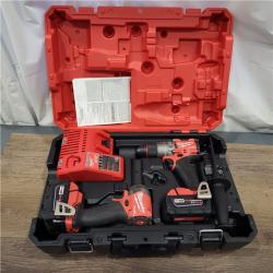 AS-IS Milwaukee M18 FUEL 18V Lithium-Ion Brushless Cordless Hammer Drill and Impact Driver Combo Kit (2-Tool) with 2 Batteries