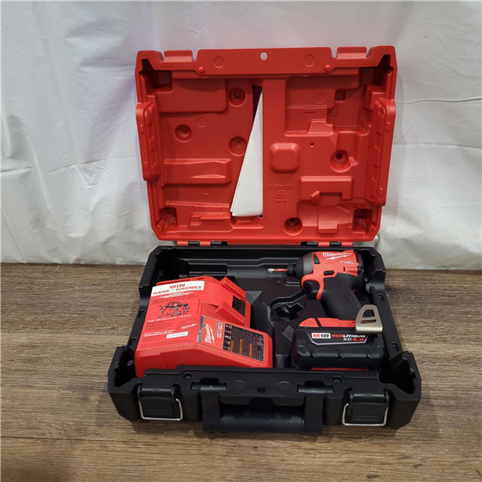 NEW Milwaukee M18 FUEL 18V Lithium-Ion Brushless Cordless 1/4 in. Hex Impact Driver Kit with Two 5.0Ah Batteries Charger Hard Case